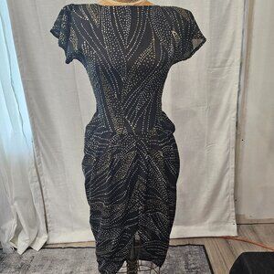 Vintage 80's Glitter Dress with draped skirt two of hearts sz 5